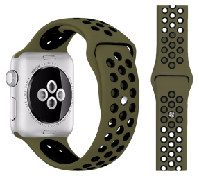 Silikone Sportsrem til Apple Watch 42 / 44 / 45mm - Mørkegrøn