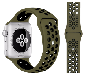 Silikone Sportsrem til Apple Watch 6 - Mørkegrøn - 42 / 44 / 45 mm