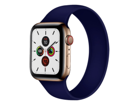 Silikone Rem til Apple Watch 38 / 40 / 41mm i Solo Loop design - str. L - Mørkeblå