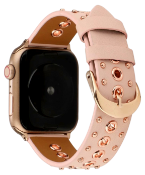 Punk Læder Rem til Apple Watch 42 / 44 / 45mm - RoseGold