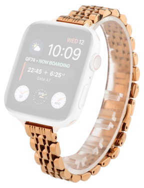 Flora Stål Rem til Apple Watch 38 / 40 / 41mm - RosaGuld