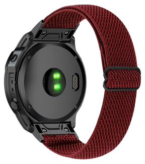 Elastisk Nylon Rem til Garmin Fenix 7S / 7S Pro / 7S Solar -Rød