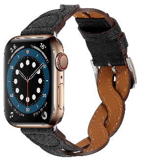 Flettet Læder Rem til Apple Watch 8 / 9 - 45 mm