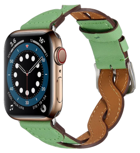 Flettet Læder Rem til Apple Watch 10 - 46 mm