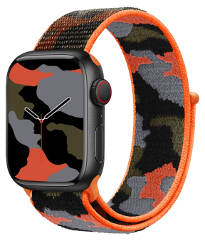 Camouflage Nylon Rem til Apple Watch SE (2022/2023) - 40mm - Orange