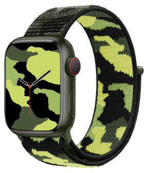 Camouflage Nylon Rem til Apple Watch SE (2022/2023) - 44mm - Grøn