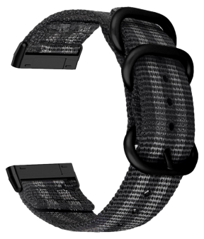 Kraftig Nylon Rem til Fitbit Sense 2 / Versa 4-Grå / Sort - striber