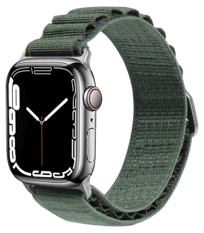 Loop Nylon Rem til Apple Watch 42 / 44 / 45 / 49mm - Str. M-Mørkegrøn