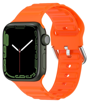 Wave Silikone Rem til Apple Watch 42 / 44 / 45 / 49mm-Orange