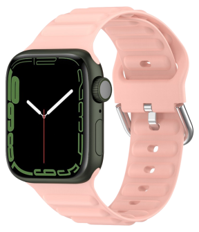 Wave Silikone Rem til Apple Watch 42 / 44 / 45 / 49mm-Lyserød