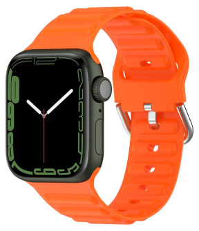 Wave Silikone Rem til Apple Watch 7 / 8 / 9 - 41mm - Orange