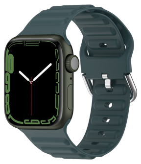 Wave Silikone Rem til Apple Watch 7 / 8 / 9 - 41mm - Petroleum
