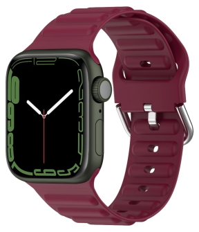 Wave Silikone Rem til Apple Watch 7 / 8 / 9 - 41mm - Deep Red