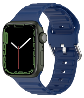 Wave Silikone Rem til Apple Watch SE (2022) - 40mm - Mørkeblå