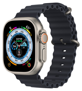 Haw Silikone Rem til Apple Watch 7 / 8 / 9 - 45mm - Sort