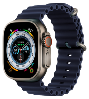 Haw Silikone Rem til Apple Watch Ultra / Ultra 2 - Mørkeblå