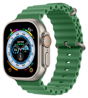 Haw Silikone Rem til Apple Watch 42 / 44 / 45 / 49mm-Grøn