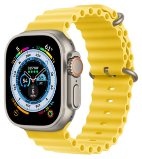 Haw Silikone Rem til Apple Watch 42 / 44 / 45 / 49mm-Gul