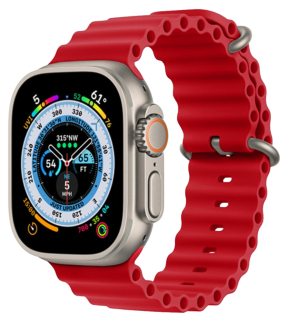 Haw Silikone Rem til Apple Watch 42 / 44 / 45 / 49mm-Rød