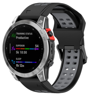 Cavum Silikone Rem til Garmin Fenix 7S / 7S Pro / 7S Solar-Sort