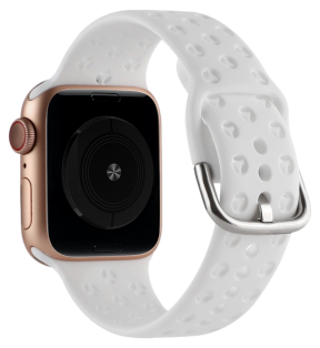 Hullet Silikone Sportsrem til Apple Watch 38 / 40 / 41mm-Hvid