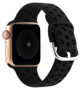 Hullet Silikone Sportsrem til Apple Watch SE / SE (2022/2023) / Ultra - 44 / 49mm - Sort