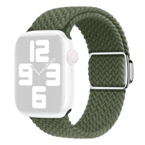 Flettet Nylon Rem til Apple Watch 42 / 44 / 45 / 49 mm - Mørkegrøn