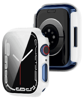 Cover med Beskyttelsesglas / Skærmbeskyttelse til Apple Watch 8 / 9 - 41mm - Hvid
