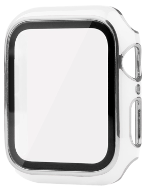 Cover med Beskyttelsesglas / Skærmbeskyttelse & Sølvkant til Apple Watch 4 / 5 / 6 / SE / SE (2022)- 44mm