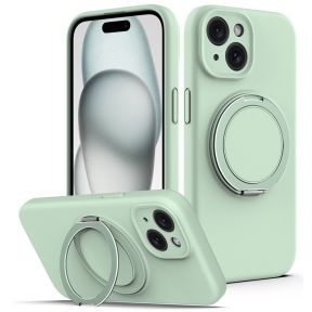 iPhone 15 Cover med MagSafe & Kickstand - Lysegrøn