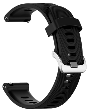 Silikone rem til 20mm-Sort