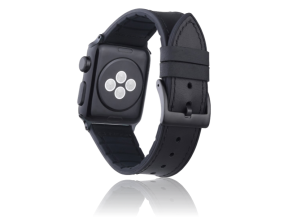 Kaumata rem i Genuine Læder til Apple Watch 42 / 44 / 45mm - Sort