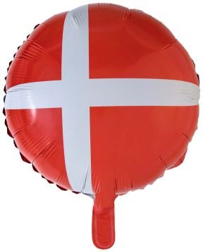 Danmark Folieballon, Ballon med Dansk Flag til Fødselsdag, Håndbold eller Fodbold Fest