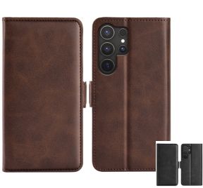 Samsung Galaxy S25 Ultra Læder Flipcover m. Kortlommer & Stander 