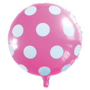 Stor Folieballon med Polka Prikker, Pynt til Barnedåb og Børnefødselsdag