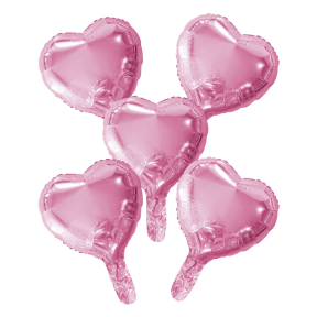 5 stk Hjerte Folieballoner til Barnedåb og Babyshower