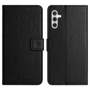 Visning af Samsung Galaxy S24 FE læder wallet etui i sort