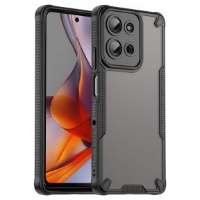 Silikone Cover til Motorola Moto G75 5G i Sort / Gennemsigtig