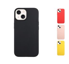 Gul iPhone 14 cover i hvedestrå og TPU