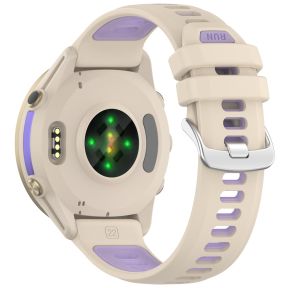 Silikone Rem til Garmin Forerunner 970 / 570 47mm / 265 – Beige / Lilla