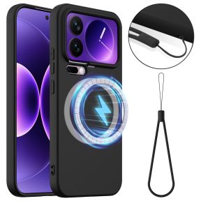 Xiaomi 17 Pro Max Silikone Cover med Magnet og Håndledsrem