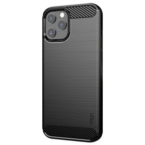 iPhone 12 Pro Max Cover - stødsikkert med carbon-look - Sort