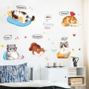 Cute Cat Wallstickers / Vægklistermærker