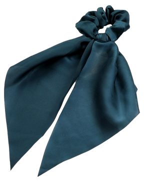 Tørklæde Scrunchie i Satin-Petroleum