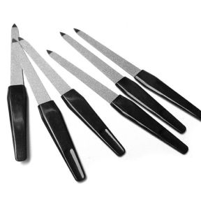 Neglefiler i metal med håndtag – 24 stk. til manicure og pedicure