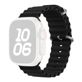 Wave Silikone Rem til Apple Watch 38 / 40 / 41mm-Sort