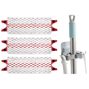  3x Vileda UltraMax Mopper & 1 x Vægmonteret Moppeholder