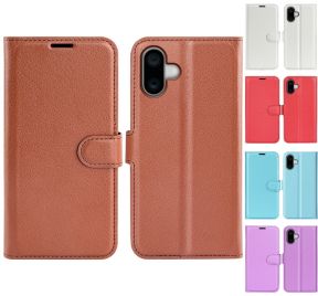 Læder Wallet Cover til iPhone 16 set forfra