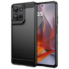Cover til Motorola Moto G75 5G i TPU med kulfiberstruktur