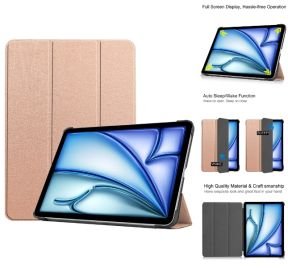 iPad Air 13 2024 cover i Rose Gold set forfra